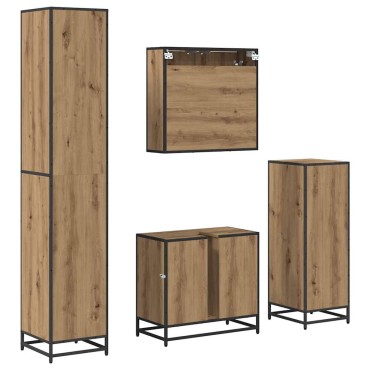 vidaXL Σετ Επίπλων Μπάνιου 4 τεμ. Artisan Oak 80x33x60 εκ