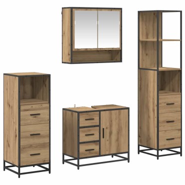 vidaXL Σετ Επίπλων Μπάνιου 4 τεμ. Artisan Oak 65x33x60 εκ