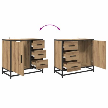 vidaXL Σετ Επίπλων Μπάνιου 3 τεμ. Artisan Oak Επεξεργασμένο Ξύλο