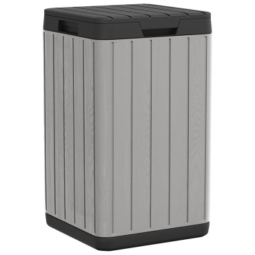vidaXL Κάδος Απορριμμάτων Εξωτερ. Χώρου Γκρι 38x38x65 εκ. Πολυπρ/λένιο