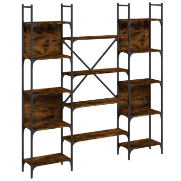 vidaXL Βιβλιοθήκη Καπνιστή Δρυς 155,5x24x166,5cm Επεξεργασμένο Ξύλο 1 τεμ.