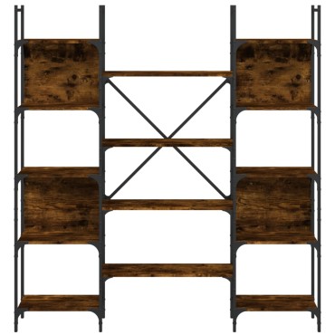vidaXL Βιβλιοθήκη Καπνιστή Δρυς 155,5x24x166,5cm Επεξεργασμένο Ξύλο 1 τεμ.