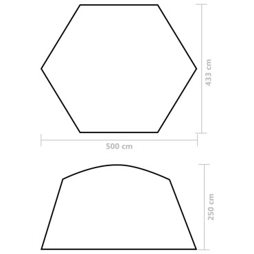 vidaXL Σκίαστρο Πισίνας Γκρι 500 x 433 x 250 εκ. Υφασμάτινο