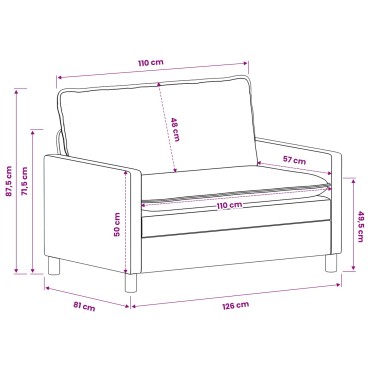 vidaXL Σετ Καναπέ 2 τεμ. Κρεμ Πολυεστέρας 126x81x87,5cm  Διθέσιος