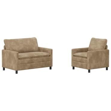 vidaXL Σετ Καναπέ 2 τεμ. Taupe Πολυεστέρας 126x81x87,5cm  Διθέσιος