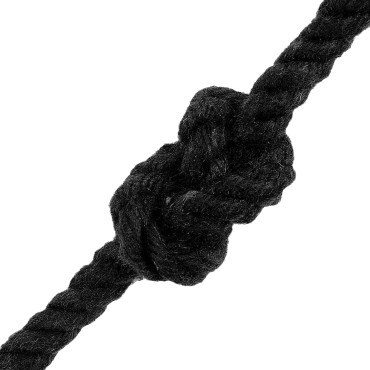 vidaXL Κωτόσχοινo 6 mm 25 m Μαύρο 100% Βαμβάκι
