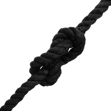 vidaXL Κωτόσχοινo 10 mm 50 m Μαύρο 100% Βαμβάκι