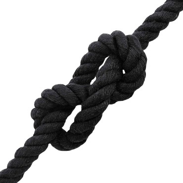 vidaXL Κωτόσχοινo 16 mm 25 m Μαύρο 100% Βαμβάκι