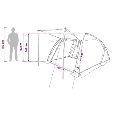 vidaXL Σκηνή τούνελ Μπλε 361 x 235 x 147 εκ