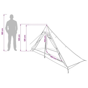 vidaXL Κατασκήνωση για Πεζοπορία Μπλε 222 x 85 x 125 εκ