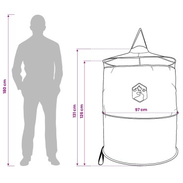 vidaXL Αυτοσυντηρούμενη σκηνή τουαλέτας με κρεμαστή σχοινί Μπλε