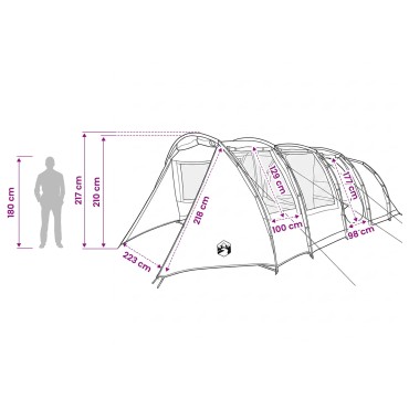 vidaXL Σκηνή τούνελ Μπλε 675 x 392 x 210 cm