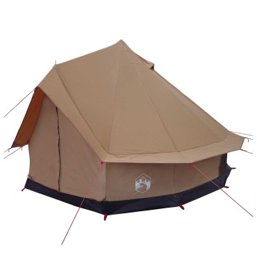 vidaXL Οικογενειακή Σκηνή 6 ατόμων Καφέ Πολυβάμβακας
