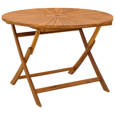 vidaXL Αναδιπλούμενο Τραπέζι Κήπου Φυσικό 110x75cm 1 τεμ.