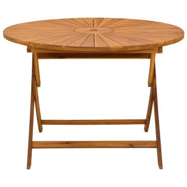 vidaXL Αναδιπλούμενο Τραπέζι Κήπου Φυσικό 110x75cm 1 τεμ.