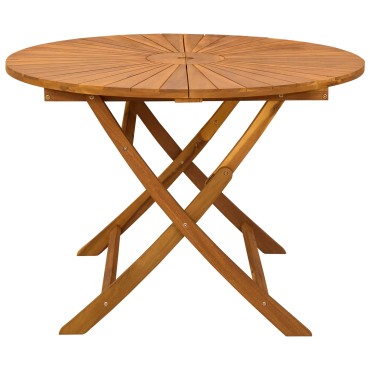 vidaXL Αναδιπλούμενο Τραπέζι Κήπου Φυσικό 110x75cm 1 τεμ.