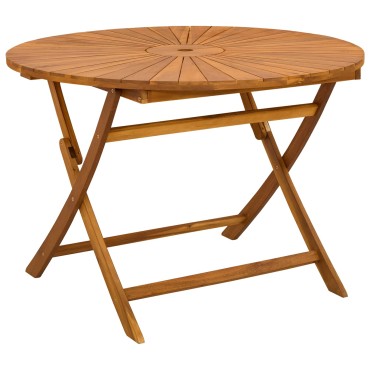 vidaXL Αναδιπλούμενο Τραπέζι Κήπου Φυσικό 110x75cm 1 τεμ.