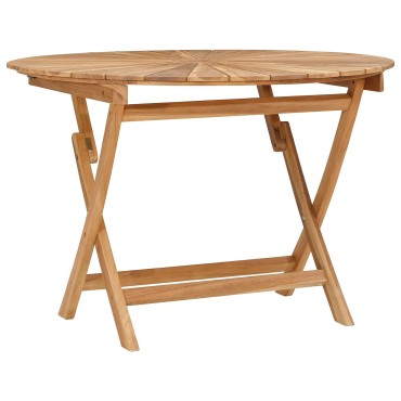 vidaXL Αναδιπλούμενο Τραπέζι Κήπου Φυσικό 110x75cm 1 τεμ.