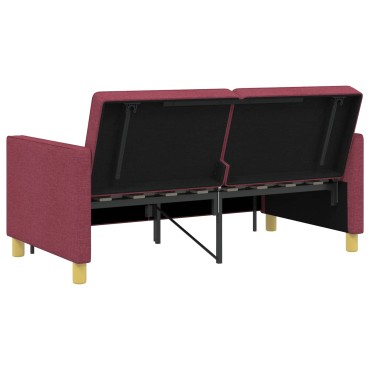 vidaXL Καναπές Κρεβάτι Κόκκινο Ύφασμα 154x94,5x80,5cm 1 τεμ. Γωνιακός