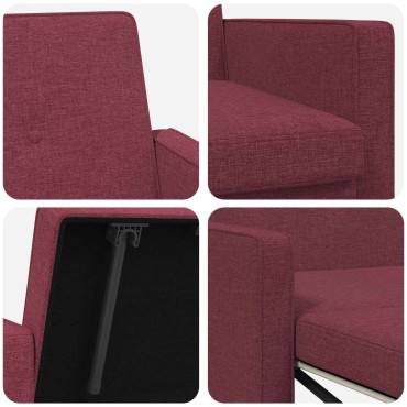 vidaXL Καναπές Κρεβάτι Κόκκινο Ύφασμα 154x94,5x80,5cm 1 τεμ. Γωνιακός