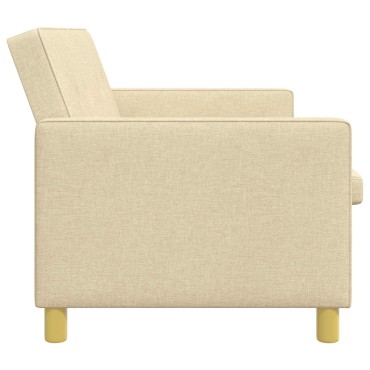 vidaXL Καναπές Κρεβάτι Κρεμ Ύφασμα 154x94,5x80,5cm 1 τεμ. Γωνιακός