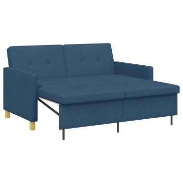 vidaXL Καναπές Κρεβάτι Μπλε Ύφασμα 154x94,5x80,5cm 1 τεμ. Γωνιακός