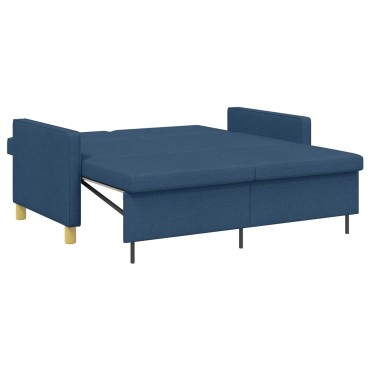 vidaXL Καναπές Κρεβάτι Μπλε Ύφασμα 154x94,5x80,5cm 1 τεμ. Γωνιακός