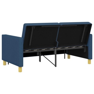 vidaXL Καναπές Κρεβάτι Μπλε Ύφασμα 154x94,5x80,5cm 1 τεμ. Γωνιακός