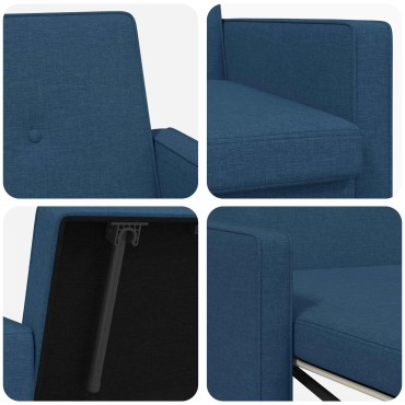 vidaXL Καναπές Κρεβάτι Μπλε Ύφασμα 154x94,5x80,5cm 1 τεμ. Γωνιακός