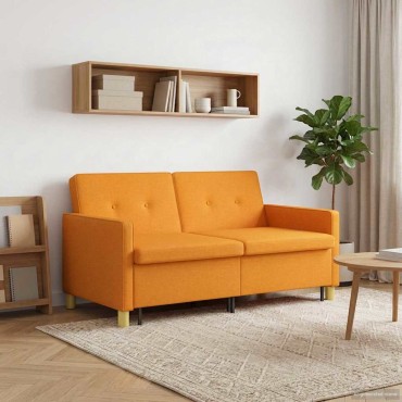 vidaXL Καναπές Κρεβάτι Σκούρο κίτρινο Ύφασμα 154x94,5x80,5cm 1 τεμ. Γωνιακός