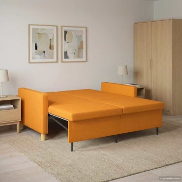 vidaXL Καναπές Κρεβάτι Σκούρο κίτρινο Ύφασμα 154x94,5x80,5cm 1 τεμ. Γωνιακός