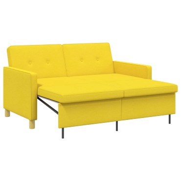 vidaXL Καναπές Κρεβάτι Απαλό Κίτρινο Ύφασμα 154x94,5x80,5cm 1 τεμ. Γωνιακός