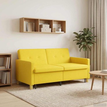 vidaXL Καναπές Κρεβάτι Απαλό Κίτρινο Ύφασμα 154x94,5x80,5cm 1 τεμ. Γωνιακός