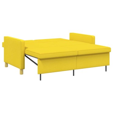 vidaXL Καναπές Κρεβάτι Απαλό Κίτρινο Ύφασμα 154x94,5x80,5cm 1 τεμ. Γωνιακός