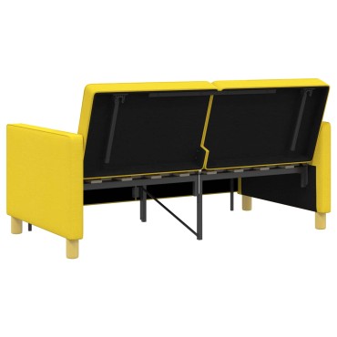 vidaXL Καναπές Κρεβάτι Απαλό Κίτρινο Ύφασμα 154x94,5x80,5cm 1 τεμ. Γωνιακός