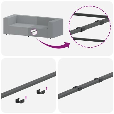 vidaXL Υποπόδιο Καναπέ Σκούρο Γκρι 100 x 100 x 48 εκ.