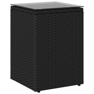 vidaXL Τραπεζάκι Πλευράς Μαύρο 35x35x50cm συνθετικό ρατάν 1 τεμ.
