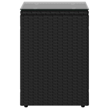 vidaXL Τραπεζάκι Πλευράς Μαύρο 35x35x50cm συνθετικό ρατάν 1 τεμ.