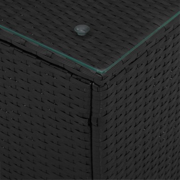 vidaXL Τραπεζάκι Πλευράς Μαύρο 35x35x50cm συνθετικό ρατάν 1 τεμ.