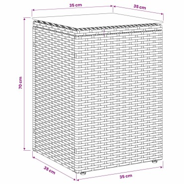 vidaXL Τραπεζάκι Πλευράς Μαύρο 35x35x50cm συνθετικό ρατάν 1 τεμ.