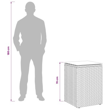 vidaXL Τραπεζάκι Πλευράς Μαύρο 35x35x50cm συνθετικό ρατάν 1 τεμ.