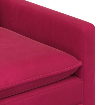 vidaXL Καναπές Κόκκινο 126x81x87,5cm Βελούδο