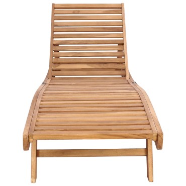 vidaXL Ξαπλώστρα Στερεό Ξύλο Τίκ Καφέ 200x59,5x35cm 1 τεμ.