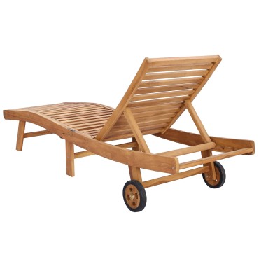 vidaXL Ξαπλώστρα Στερεό Ξύλο Τίκ Καφέ 200x59,5x35cm 1 τεμ.