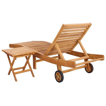 vidaXL Ξαπλώστρα 2 τεμ. Στερεό Ξύλο Τίκ Καφέ 40x40x40cm