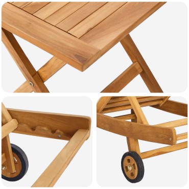 vidaXL Ξαπλώστρα 2 τεμ. Στερεό Ξύλο Τίκ Καφέ 40x40x40cm