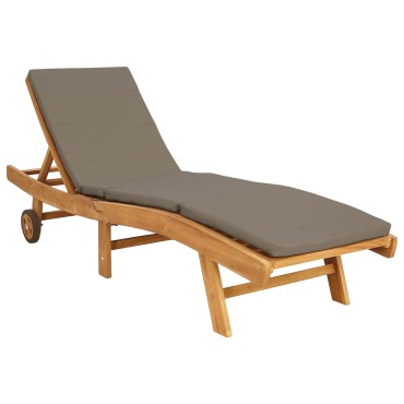 vidaXL Ξαπλώστρα Πολυεστέρας Καφέ και Taupe 200x59,5x35cm 1 τεμ.