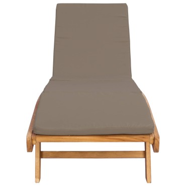 vidaXL Ξαπλώστρα Πολυεστέρας Καφέ και Taupe 200x59,5x35cm 1 τεμ.