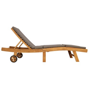 vidaXL Ξαπλώστρα Πολυεστέρας Καφέ και Taupe 200x59,5x35cm 1 τεμ.