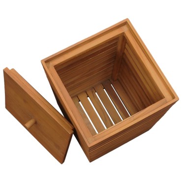 vidaXL Καλάθι Απλύτων 30 x 30 x 45 εκ. από Μασίφ Ξύλο Teak